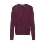 Polo Ralph Lauren SS24 &Uuml;hev&auml;rviline logoga tikitud kaablikootud &uuml;mmarguse kaelusega pikkade varrukatega kampsun Naiste kampsun Lilla 211570012-142 S