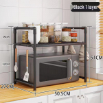 T&ouml;&ouml;pinnale paigaldatav mitmekihiline k&ouml;&ouml;giriiul mikrolaineahju ja ahju hoiustamiseks Black 1-layer Rack