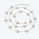 &Otilde;nnelik neljaleheline ristikhein kaelakee kampsunikett naiste mood mitmek&uuml;lgne pikk rangluukett kahepoolne kesta ehted 13MM-90CM-small