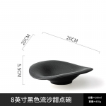 Loov Keraamiline Kujundatud Kauss Must Valge J&auml;&auml;tunud L&auml;&auml;ne Steigi Taldrik Omadused Magustoidu Salati Kauss Kerge Luksus Keraamilised Lauan&otilde;ud