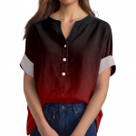 Naiste puuvillane linane &uuml;mara kaelusega l&uuml;hikeste varrukatega n&ouml;&ouml;pidega T-s&auml;rk L