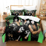 Kiss Rockb&auml;ndi Muusika 3D Tekikott Voodipesukomplekt Pol&uuml;ester Padjap&uuml;&uuml;rid Tekikott Moodne Kodu Dekoor Kingitus &Uuml;heinimesevoodi Kuningas Kuninganna 140x210cm 2pcs