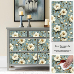 Isekleepuv kapi kleebis Prantsuse retro mustriga Riidekapi kapi ukse renoveerimine Veekindel k&ouml;&ouml;gim&ouml;&ouml;bli renoveerimine 60cm wide * 10m long