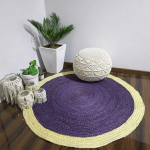Džuutvaip &Uuml;mar K&auml;sit&ouml;&ouml;vaip &Uuml;mar Looduslik Vaip Igal Pool Vaata Roostikust Dekoor Igal Pool 60 cm x60 cm (2x2feet) sinine/beež