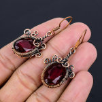 Granaat Ehted, 999 Vasktraadiga M&auml;hitud K&otilde;rvar&otilde;ngad, K&auml;sitsi Valmistatud V&auml;&auml;riskividega Ehted K&otilde;rvar&otilde;ngad M&auml;lestusp&auml;evaks 2.55 Inches