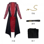 Live Action Filmid Dracule Mihawk Cosplay Kost&uuml;&uuml;m P&uuml;stkraega Must Tr&uuml;kitud Pikkade Varrukatega Mantel Trench &Uuml;likond T&auml;iskomplekt Meeste &Uuml;likond S 40-45kg beež