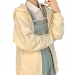 Naiste &uuml;lem&otilde;&otilde;dulised kapuutsiga dressipluusid t&auml;ispikk lukuga pikkade varrukatega taskutega vabaaja n&ouml;&ouml;riga jakid s&uuml;gisene pealisr&otilde;ivas L aprikoosi