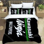 3D Retro Tr&uuml;kiga K-Kawasaki Mootorratta Logo Voodipesukomplekt Elegantne Voodipesukomplekt Tekikoti Kate Vooditeki Kate Luksuslik S&uuml;nnip&auml;evakingitus EU Single 135x200cm