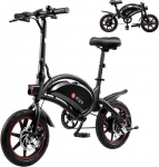 V&eacute;lo &eacute;lectrique pliant portable de 14 pouces, DYU DF3 avec 3 modes de conduite, p&eacute;dales d'assistance, hauteur r&eacute;glable must