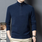 Fengxun Men's Pure Wool Half-Zip Sweater 4XL (195)
