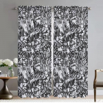 Aknakardin ruumi jaoks 2 paneeli grafiti kunst t&uuml;ll magamistoa jaoks elegantne ruumikardinad varjud Halloweeni dekoratsioon vahesein laps W50xH70cmx2pcs-CL