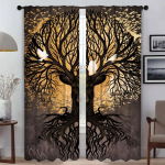 Elupuu pimendav kardin toale 2 paneeli Moodsad elutoakardinad 2 tk Halloweeni kaunistus T&uuml;ll magamistoa lapsele W74xH114cmx2pcs-CL