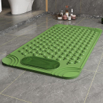 Libisemisvastane PVC vannimatt massaažinuppudega - Helesinine ja mitmev&auml;rviline t&auml;piline muster, ristk&uuml;likukujuline du&scaron;i- ja vannitoa ohutusmatt, vannitoatarvikud 60*90 tumeroheline v&auml;rv