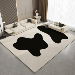 Lihtne K&otilde;rgekvaliteediline Must-valge &Uuml;lipeene L&otilde;nga Vaip Elutuba Libisemisvastane Imav P&otilde;randamatt Siseruumide Kaunistus 120x160cm 47x63inch gray