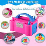 Kahe otsikuga elektriline &otilde;hupallipump, 600W kaasaskantav &otilde;hupallipump igale &otilde;hupallikaarele, peole, s&uuml;nnip&auml;evale, pulmadekoratsiooniks EU Plug roosa punane v&auml;rv