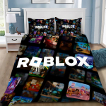 3D M&auml;ng R-Robloxes Tekikott Padjap&uuml;&uuml;r M&auml;ngustseeni Prindiga Voodipesukomplekt T&auml;iskasvanud Poiss T&uuml;druk Magamistoa Kaunistus &Uuml;hekordne Kahekordne Suur 140x200cm-2pcs