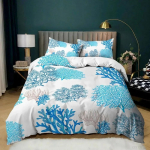 Ookeani 3D Merenduse Ranniku Prinditud Voodikomplekt Tekikott Padjap&uuml;&uuml;r Voodipesukomplekt Voodilina Tekikate T&auml;is Suurus Queen Suurus King Suurus 70x133cm 2pcs