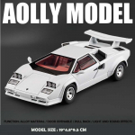 Simulatsioon 1/24 Lambo Countach LP500S Superauto Mudel Laste Valatud M&auml;nguasi S&otilde;iduk Heli ja Valgusega Miniatuurne Voiture valge