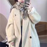 Kahepoolne ka&scaron;miirmantel Naiste Korea versioon Keskmine ja pikk Kaherealine mantel Mantel M