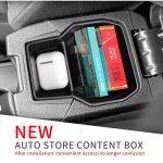 for Dacia Sandero 20-25 Armrest Storage Box Plastic Stowing Tidying Silicone Mat Car Interior Storage Accessories Car Organizer