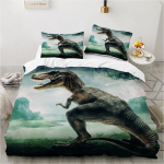 Multikas T-Rex Tekikottide Komplekt 140x200 240x220cm - Poiste Voodipesukomplekt Padjap&uuml;&uuml;ridega Pehme Kiudaine Voodipesu Lastele Noortele 140x200 (50x75cm x1