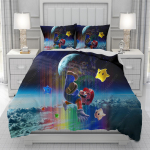 Mario 3D tekikott meestele naistele/lastele KID Tr&uuml;kitud Disney multifilm Voodipesukomplekt Tekk Voodi Pehme 135x200cm 3pcs black