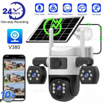 V380 PRO WiFi P&auml;ikesekamera Nutikas Kodu Turvakaitse AI Inimese Tuvastus 3 Objektiiviga 360 Monitor IP Kaamerad Videovalve J&auml;relevalve Wifi camera