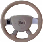 K&auml;sitsi &otilde;mmeldud nahast auto roolikatte kate Jeep Commander XK Grand Cherokee III Cherokee IV KK 2008-2010 jaoks beež