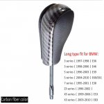 Carbon fiber Car Automatic GearShift Stick Knob HandBall For BMW E39 E46 E53 E60 E61 E63 E64 E83 E81 E82 E87 E90 E91 E92 E93 carbon fiber-Long