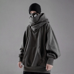 Kapuutsiga dressipluusid Gooti stiilis Harajuku Pullover Hiphop Must Hoodie Oversize BF Stiilis Tume Turtleneck Vabaaja Punk Riided Lahedad L