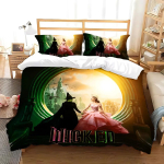 W-Wicked Movie Witch Voodipesukomplekt Tekikate Komplekt King Queen Twin Double Suurused Tekikate Komplekt Kodu Dekooriks Padjap&uuml;&uuml;rikuga 150*200cm 3pcs