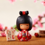 Miniatuurne Jaapani Kokeshi Nukk Traditsiooniline K&auml;sit&ouml;&ouml; Kogutav Figuur T&uuml;druku Kujud Baari Kontori Restorani Dekooriks Kaunistus punane