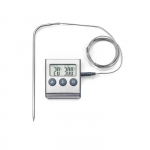 Thermom&egrave;tre num&eacute;rique magn&eacute;tique - Inox - 6x7 cm - Sonde d&eacute;port&eacute;e 115 cm - Plage -50&deg;C &agrave; +300&deg;C