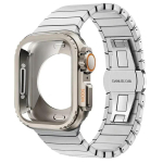 Metallkorpus+Roostevabast terasest rihm Apple Watch Band Ultra 3 2 49mm 11 10 46mm jaoks Kaitsekate Uuendus Iwatch 9 8 7 SE 45mm 44 45mm(Series 9 8 7) gray