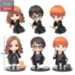3 tk/10 tk Harry Q stiilis Potter Posket Hermione Ron Hedwig Vin&uuml;&uuml;lkuju M&auml;nguasi Koogikaunistus Autopilt PVC Nukk Kingitused M&auml;nguasjad black