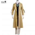 SBluuCosplay Bungo hulkuvad koerad Dazai Osamu Cosplay kost&uuml;&uuml;m, pikk jakk mantel Halloweeni j&otilde;ulukost&uuml;&uuml;m S parkkoor