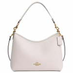 Coach Laurel 31 Logo T&otilde;mblukuga KiviTekstuuriga Nahast T&otilde;mblukuga Sulgemisega Crossbody &Otilde;lakott Suur Naiste kotid Kuldne Valge CR148-IMCHK Basic Set (Bag+Dust Bag)