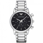 Emporio Armani Luigi Must Roostevaba Teras H&otilde;bedane Meeste Kvarts Kronograaf AR1894 must