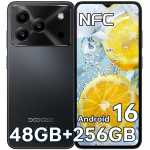 DOOGEE Note56Plus Andriod 16 Avatud telefon, 48GB+256GB/2TB nutitelefon, kaheksatuumaline 6.56 HD+ 90Hz mobiil 6150mAh, 50MP+8MP, mobiiltelefon 8.45mm &uuml;li&otilde;huke must