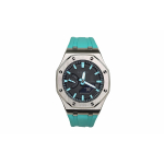 CASIO Meeste vedelkristall, analoog-kaksikn&auml;iduga seeria 44mm must kell GA-2100-1A1(Vaata 3--) Offshore Silver Blue black
