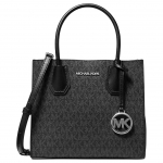 Michael Kors Mercer Klassikaline Logoga Kaetud L&otilde;uendist &Otilde;la-Crossbody T&otilde;mblukuga Kotid Keskmine Naiste kotid Must 35T1SM9M2B-BLACK Basic Set (Bag+Dust Bag)