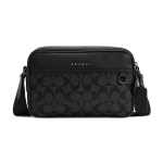 Coach Graham Crossbody kott, Signature l&otilde;uend musta nahast viimistlusega Meeste kaamerakott, Vabaaja igap&auml;evane reisimine t&ouml;&ouml;le C4149-QBMI5 Basic Set (Bag+Dust Bag)