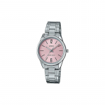 Casio STANDARD seeria, moodne, &auml;ri, retro, kirjanduslik ja mitmek&uuml;lgne, klassikalised osutid, kvartsmehhanism, roostevabast terasest rihm, Jaapani LTP-V005D-4B roosa
