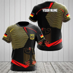 Saksa Saksamaa 3D Prindi Rahvuslipp Kotkas Unisex Mehed Naised MMA Kick poks Muay Thai T-s&auml;rk Kiiresti kuivav L&uuml;hikeste varrukatega Streetwear Retro Vintage &Uuml;laosa S