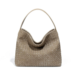 K&otilde;rgeklassiline, Suure Mahutavusega Kott, Naiste Punutud Kott, &Uuml;he &Otilde;la Crossbody Kott, Kaenlakott, &Auml;mbrikott, J&auml;ine Suede T&otilde;mblukuga Kott gray