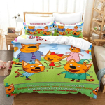 3D Prindi Kid-E-Cats Multikas Voodipesu Komplekt Kahekohaline &Uuml;hekohaline Kuninglik Tekikott Tekk Padjap&uuml;&uuml;r Poisid T&uuml;drukud T&auml;iskasvanud Magamistuba 135x200cm