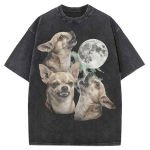 Naljakas Chihuahua Kuule Ulguv Meem T-s&auml;rk Meestele Naistele Retro s &Uuml;lesuuruses Pesitud Puuvillane Graafiline T-s&auml;rk Harajuku L&uuml;hikeste Varrukatega M gray