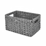 Luuderohu-sarnased hoiukorvid Toidu organiseerimine Suure mahutavusega hoiukastid Rektangulaarsed k&auml;epidemetega Korvkorvid 29.5x19x16CM khaki