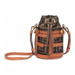 Fendi FF-mustriga vasikanahast Crossbody &otilde;lakott Naiste kotid Pruun 7AS189-APES-F1LEN Basic Set (Bag+Dust Bag)