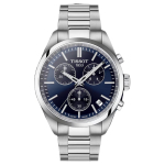 TISSOT PR 100 seeria kvartsmehhanism 100 meetrit veekindel pulk-indeksiga meeste k&auml;ekell &Scaron;veitsi kell 40mm sinine sihver roostevabast terasest korpus T1504171104100 sinine